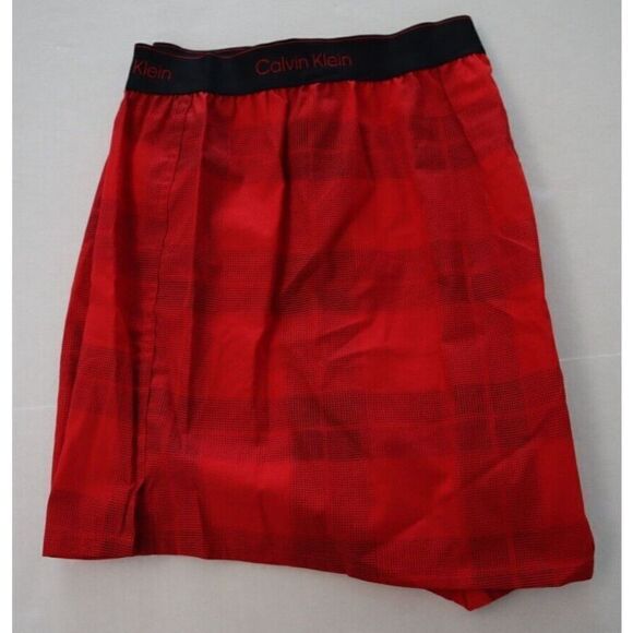 Calvin Klein NB3361 620 Men's Sz XL Red Textured Plaid Cotton Boxers $30 - Picture 5 of 6